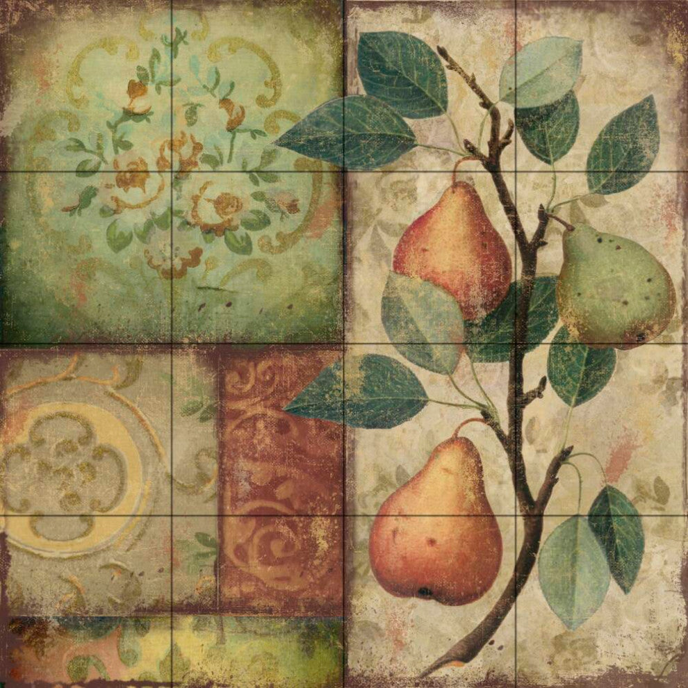 Tile Mural Kitchen Backsplash Les Poires I-CB by Color Bakery