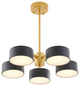 Gold Frame Flushmount Light Fixture, Black Shades, White Shade Cover