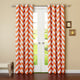 Chevron Print Grommet Single Panel Curtain, Orange, 52"x96"