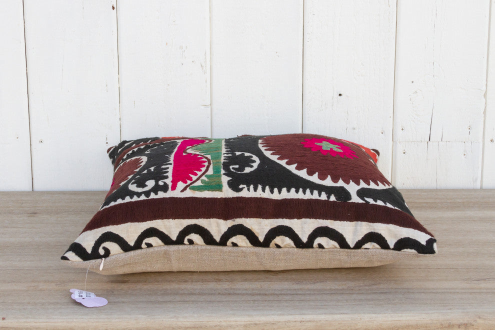 Emma Black & White Vintage Suzani Pillow