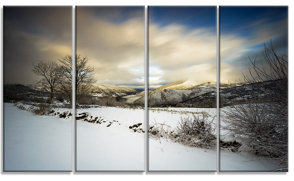 "Snow Storm in Spain" Landscape Photography Canvas Print, 4 Panels, 48"x28"