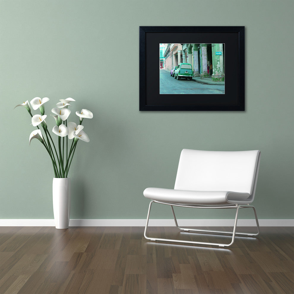 ''Rio Verde Havana'' Matted Framed Art, Black Frame, Black Matte, 14x11
