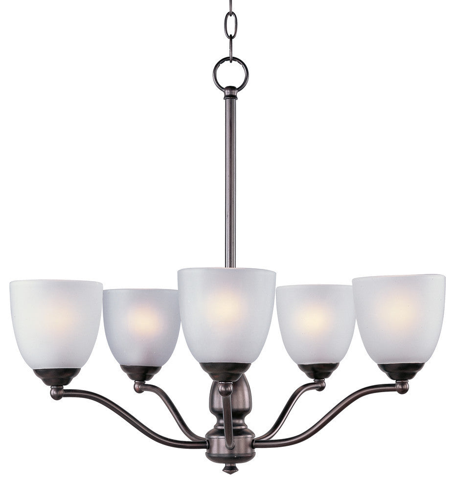 Stefan 5-Light Chandelier, Oil Rubbed Bronze, Frosted