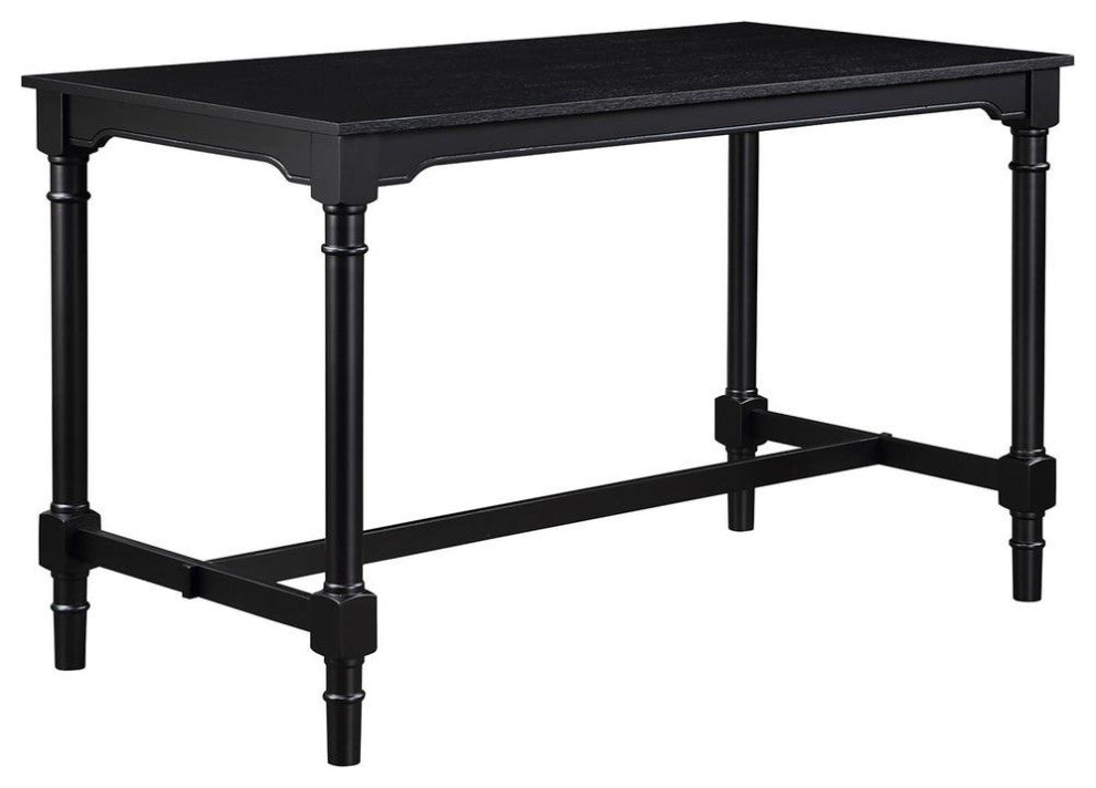 5-piece Rectangular Spindle Leg Counter Height Dining Set Oatmeal and Black