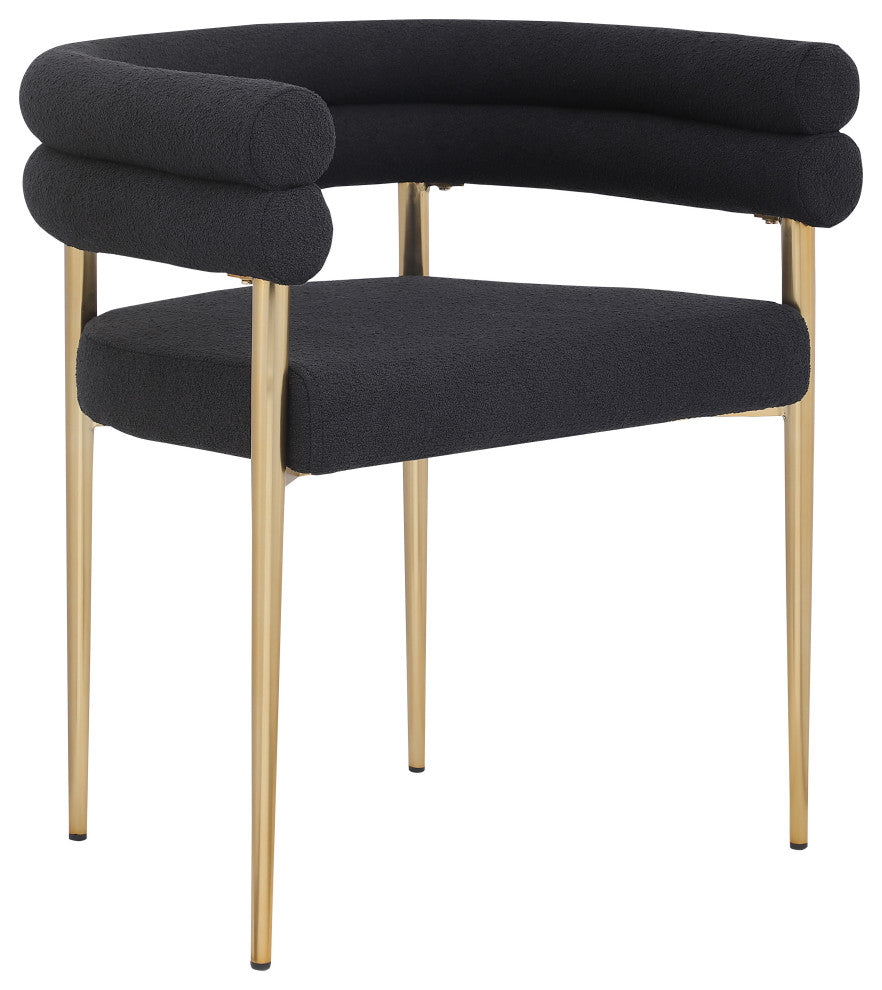 Brielle Boucle Fabric Upholstered  Dining Chair (Set of 2), Black