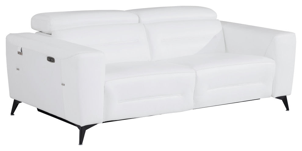 Arezzo Genuine Italian Leather Modern Sofa Set, White