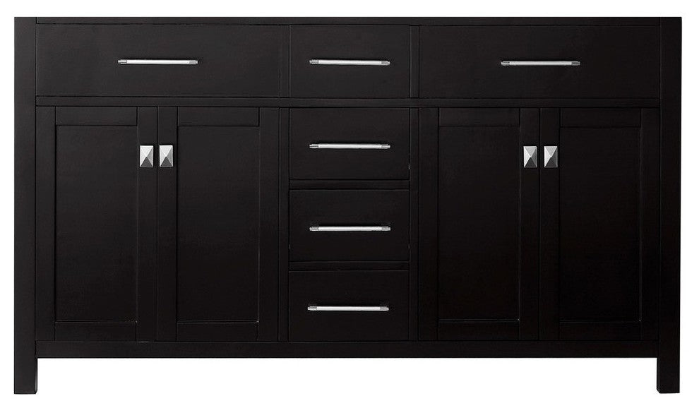 Caroline 60" Double Bathroom Vanity Cabinet, Espresso