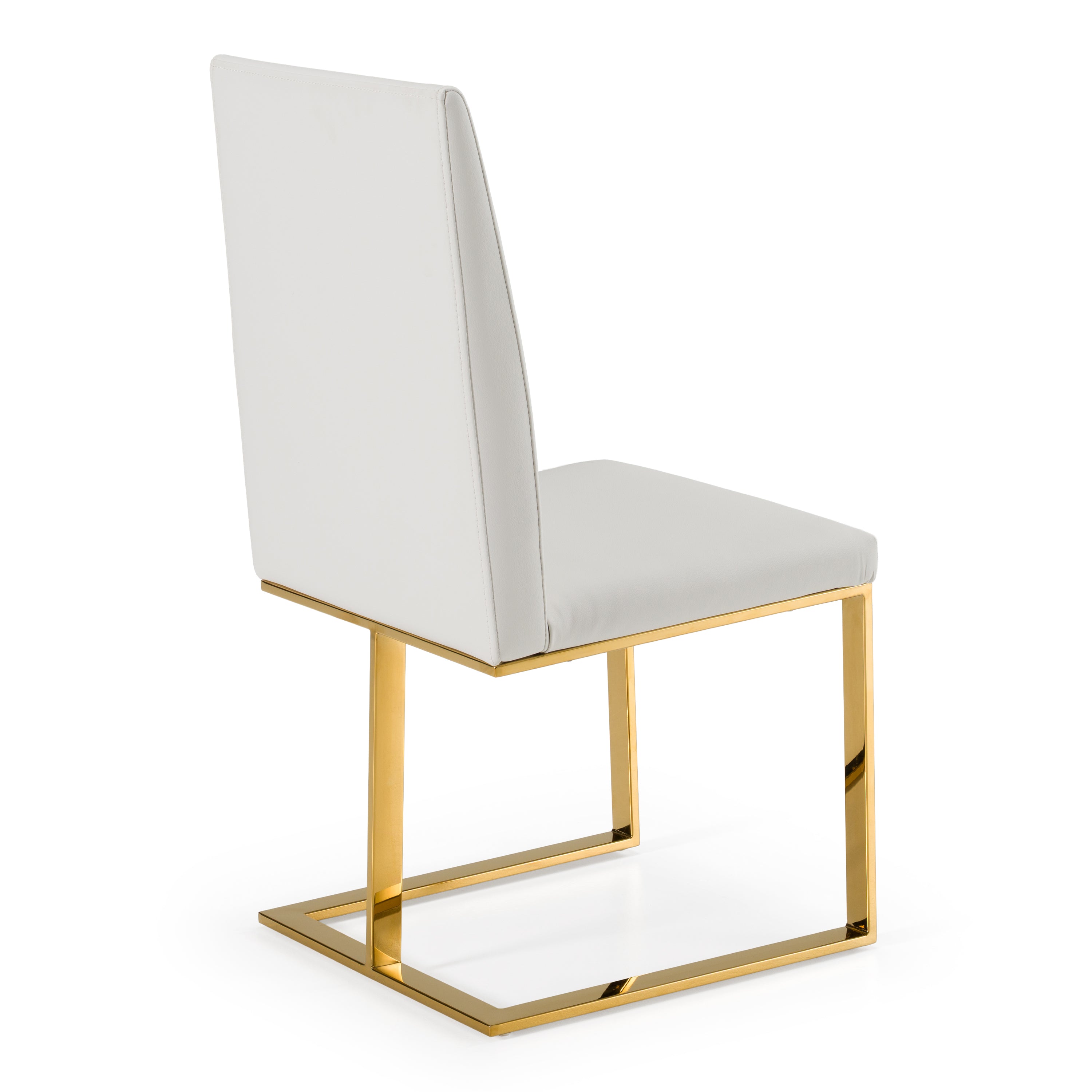 Modrest Frankie Contemporary White and Gold Dining Chair