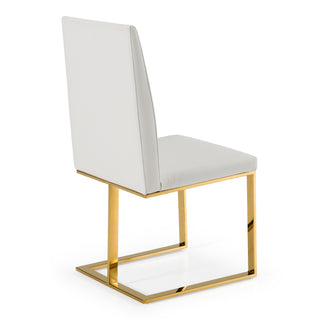 Modrest Frankie Contemporary White and Gold Dining Chair