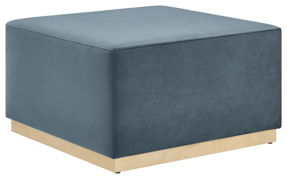 Tilden Large 28" Square Performance Velvet Upholstered Ottoman