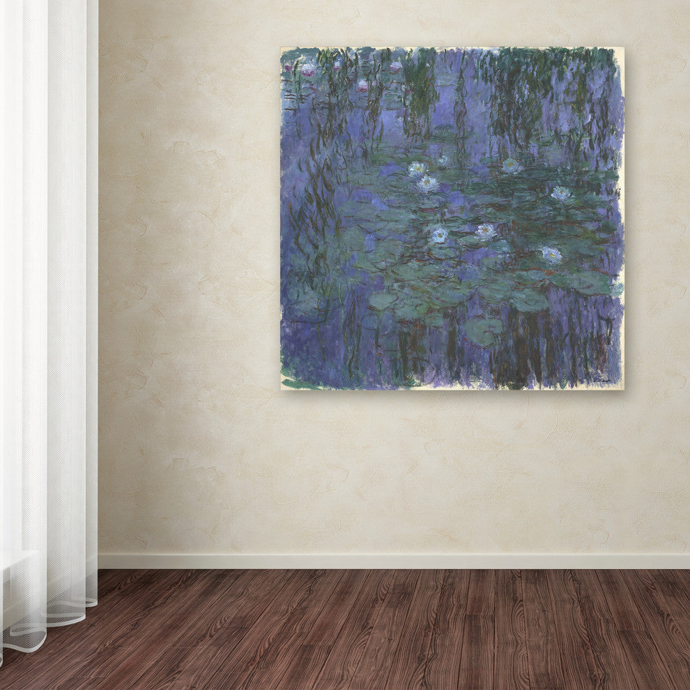 Monet 'Blue Water Lilies' Canvas Art, 14 x 14