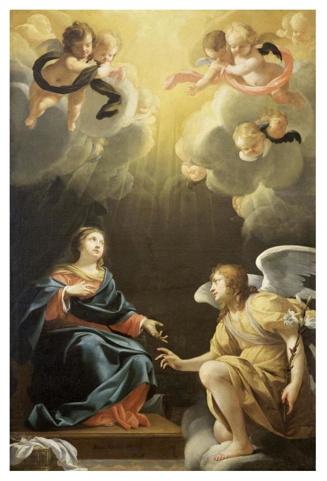 "Annunciation" Digital Paper Print by Simon Vouet, 17"x24"