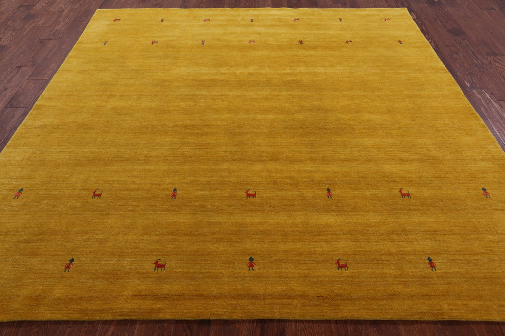 8' Square Persian Gabbeh Hand Knotted Wool Rug - Q15163
