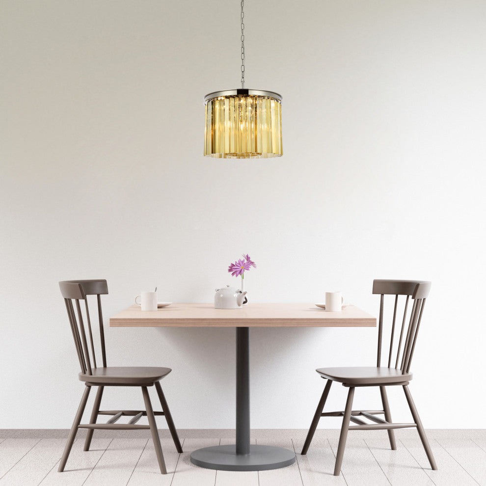 Elegant Lighting 1208D20-GT/RC Sydney 6 Light 20"W Crystal - Polished Nickel