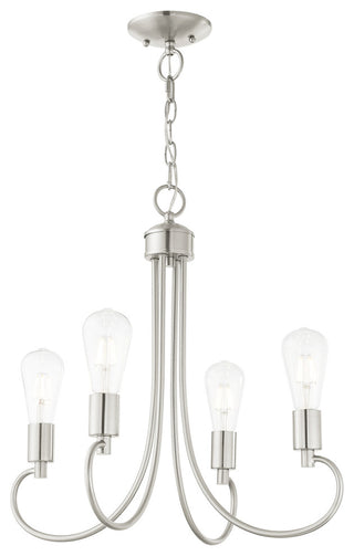 Livex Lighting Bari 4 Light Brushed Nickel Small Chandelier