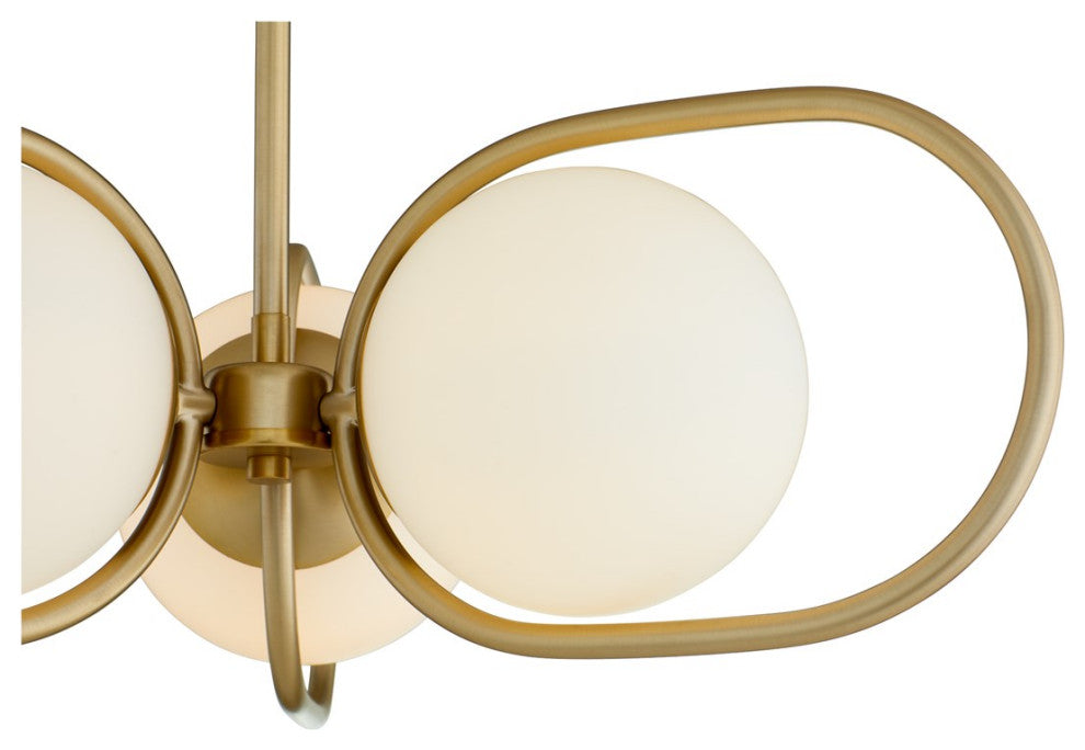 Quorum Belmont 3-Light Chandelier 6137-3-80, Aged Brass