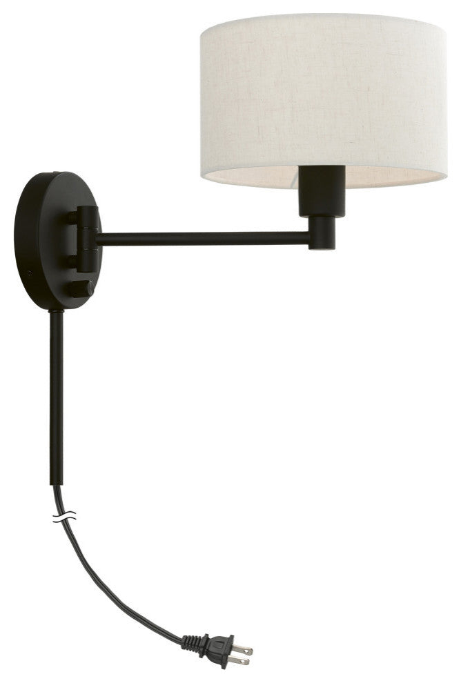 Swing Arm Wall Lamps 1 Light Black Swing Arm Wall Lamp