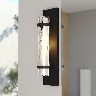 Vilo 4.5-in W 1 Light Matte Black Wall Sconce Light with Full Backplate, Matte Black, 4.5"wx18.5"hx4"d