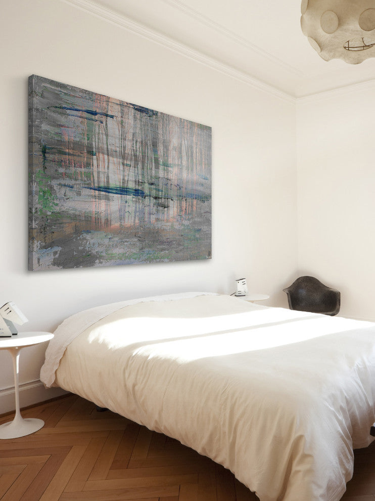 "Marshy Reflection" Painting Print on Wrapped Canvas, 36"x24"