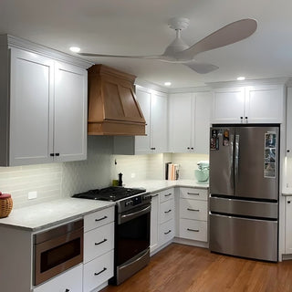 56" Modern Propeller Ceiling Fan with Remote Control and DC Reversible Motor, White