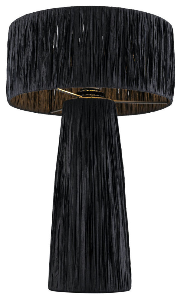 Shelby Rafia Black Table Lamp, Black