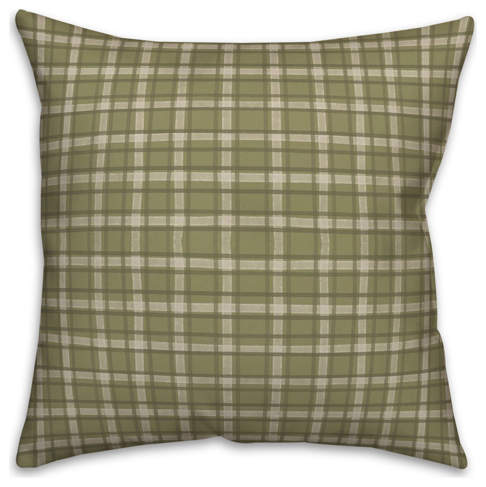 Green Multi Plaid 18x18 Spun Poly Pillow