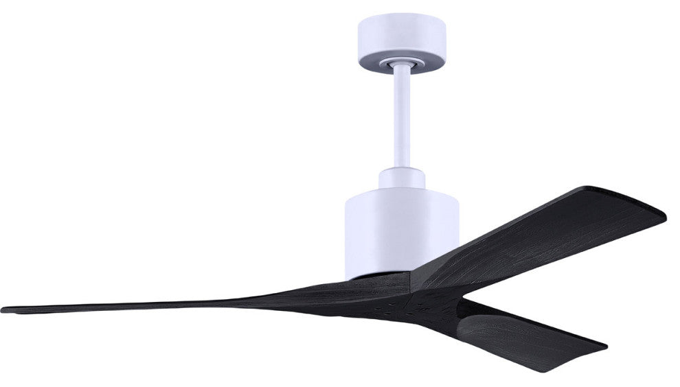 Matthews Fan, Nan Ceiling Fan, Matte White, 52", Matte Black