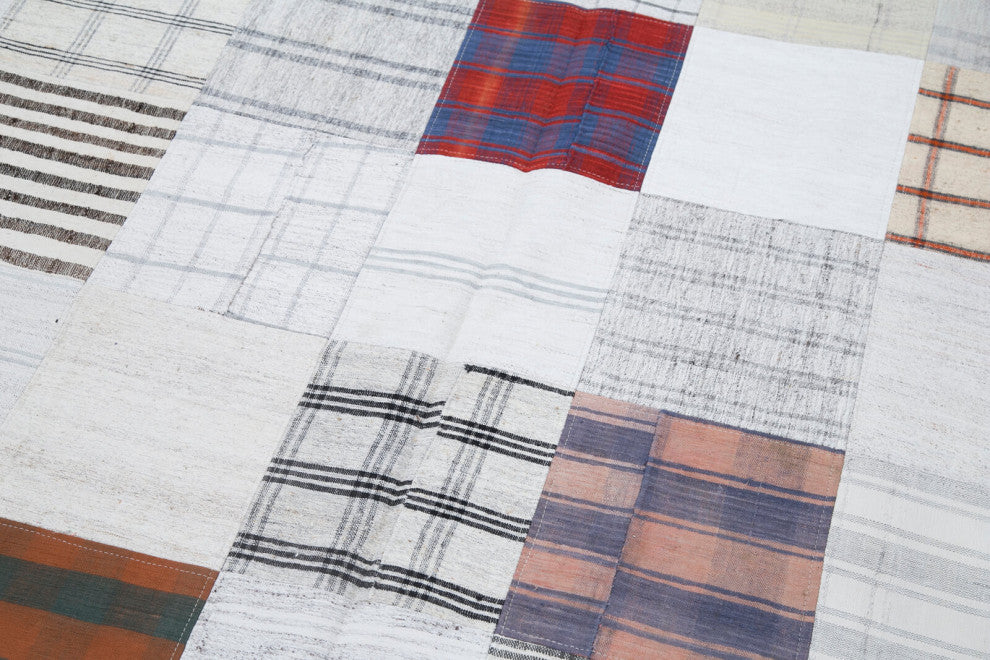 Rug N Carpet - Handmade Anatolian 6' 8'' x 9' 10'' Rustic Patchwork Kilim Rug