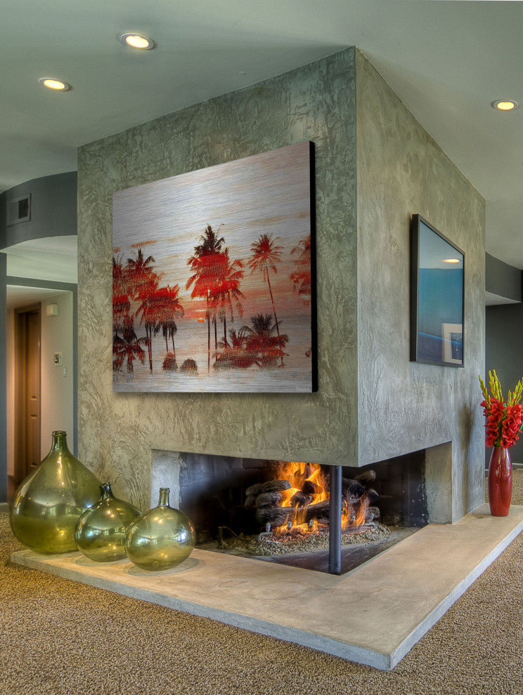 "Red Night" Print on Brushed Aluminum, 32"x32"