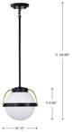 Lakeshore 1 Light Small Pendant, White Opal Glass