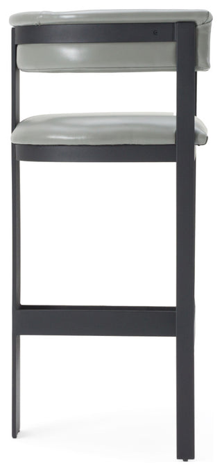 Modrest Boswell Modern Grey Faux Leather + Black Barstool