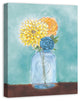 Vase of Summer Watercolor Flowers  24x30 Canvas Wall Art