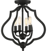 O'Keefe 4-Light Semi-Flush Mount, Matte Black