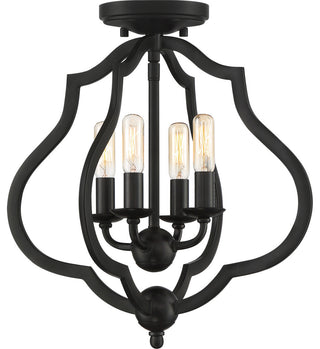 O'Keefe 4-Light Semi-Flush Mount, Matte Black