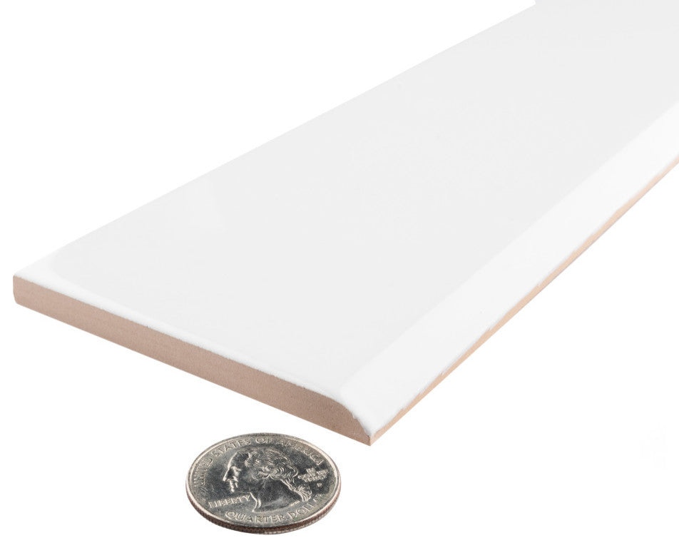 Battiscopa Glossy White Ceramic Wall Trim