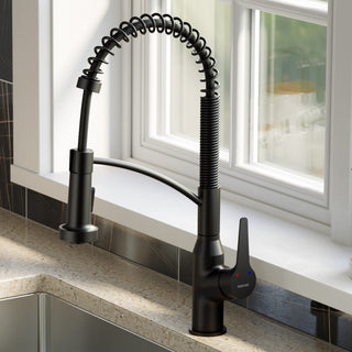 Karran Single-Handle Pull-Down Sprayer Kitchen Faucet, Matte Black