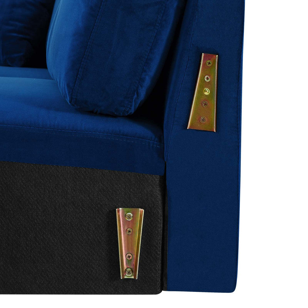 Sofa, Velvet, Blue Navy, Modern, Living Lounge Room Hotel Lobby Hospitality