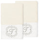 Linum Home Turkish Cotton Monica 2-Piece Embellished Hand Towel Set, Cream