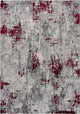 8"x11" Red and Gray Modern Abstract Area Rug