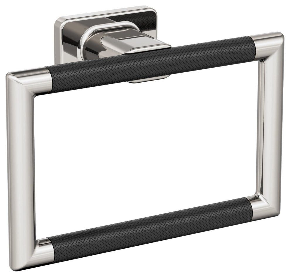Esquire Contemporary Towel Ring, Polished Nickel/Black Bronze