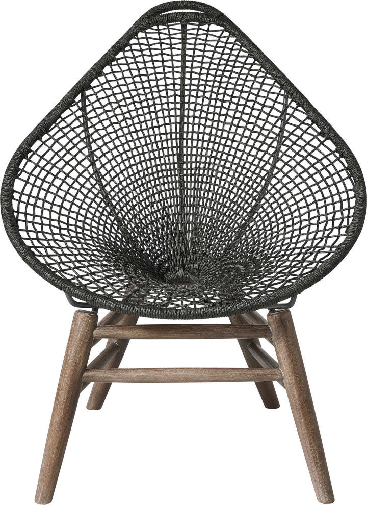 Lucida Accent Chair, Dark Gray Cord and Weathered Eucalyptus