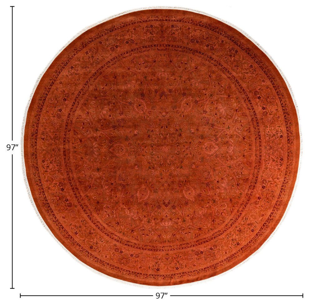 Fine Vibrance, One-of-a-Kind Hand-Knotted Area Rug Pink, 8'1"x8'1"