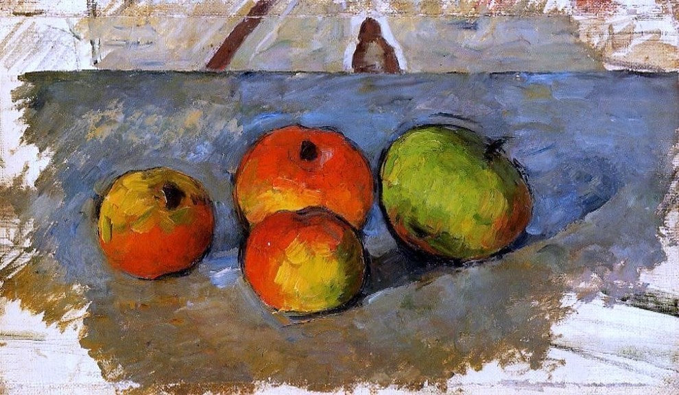 Paul Cezanne Four Apples, 18"x27" Wall Decal