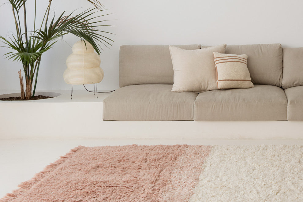 Duetto Knitted Cushion, Powder/Natural