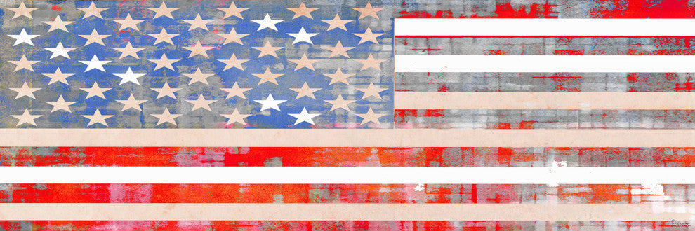 "USA Flag" Fine Art Canvas Print, 45"x15"