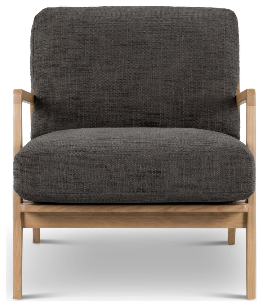 Metro Carmelo Upholstered Accent Chair, Oak/Black Upholstery