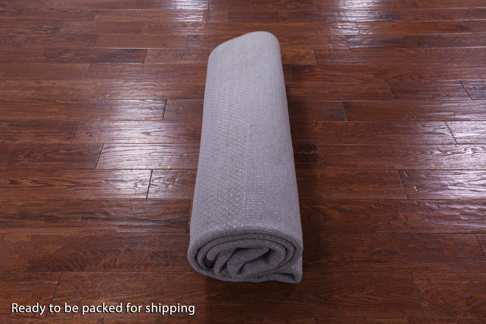 6' 1" X 9' 2" Savannah Grass Wool and Silk Hand Knotted Rug Q11416