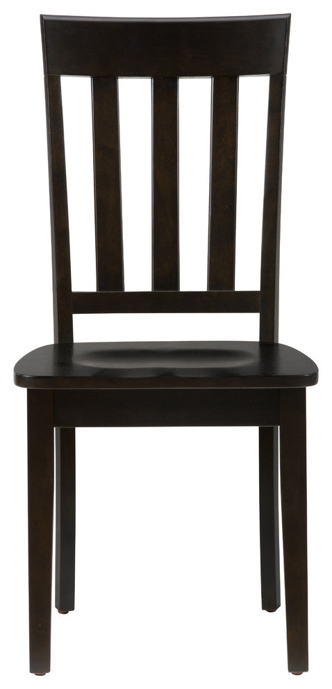 Simplicity Espresso Slat Back Chair Set of 2