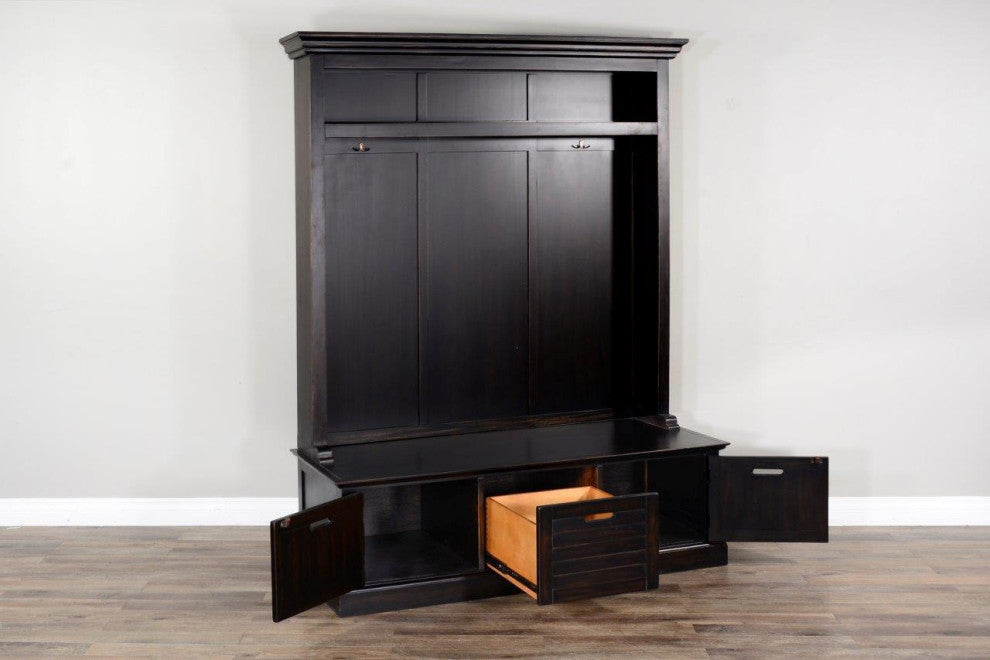 60x85" Dakota Entry Locker Hall Tree with Bench Storage