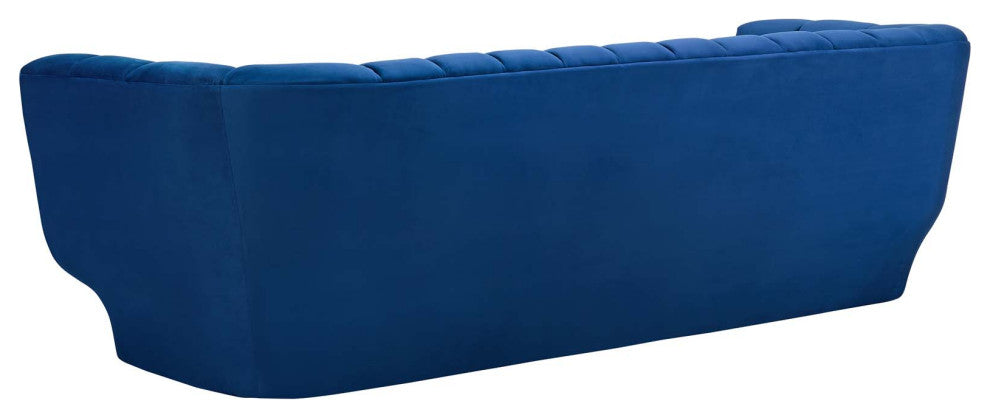 Tufted Armchair and Sofa Set, Velvet, Blue Navy, Modern, Lounge Hospitality